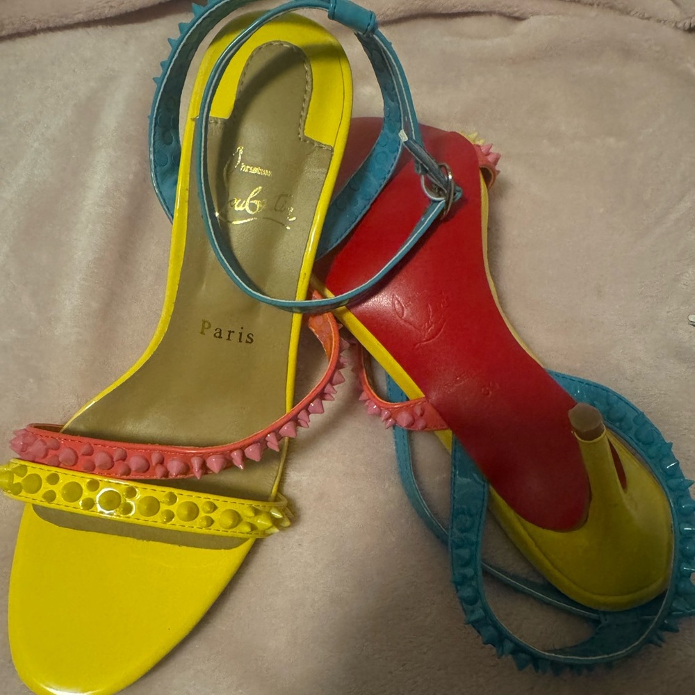 colorful spiked red bottom